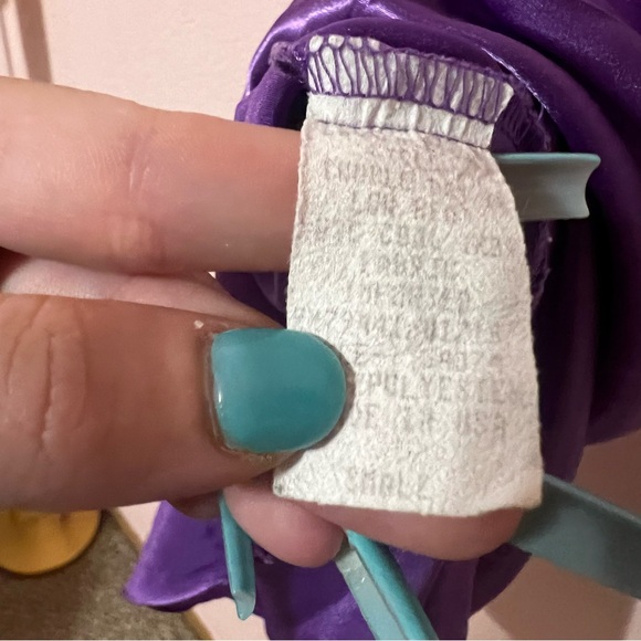 Vintage 80s 90s purple lace rose detail slip dress - Picture 7 of 7